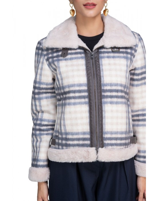 Women Jacket Cream blue